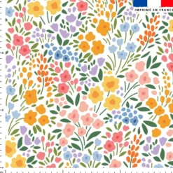 Fleur champêtre multicolore - Fond blanc