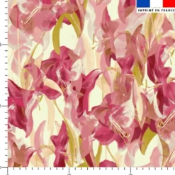 Fleur de lys rose - Fond crème - Création Lili Bambou Design