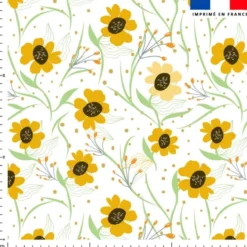 Fleur de printemps jaune - Fond blanc