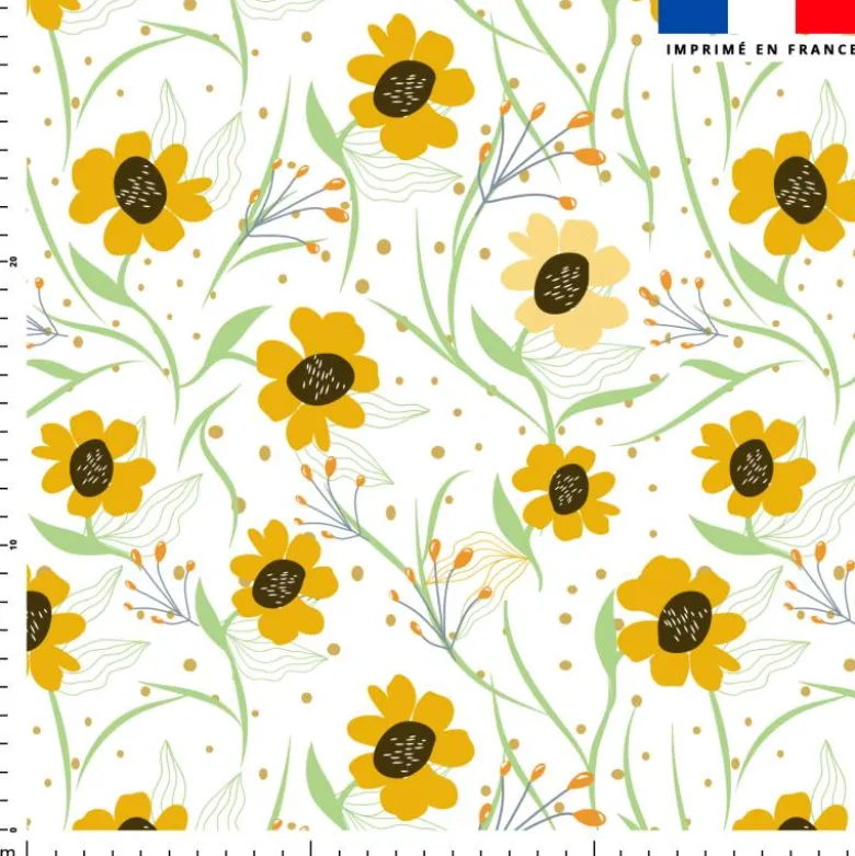 Fleur de printemps jaune - Fond blanc