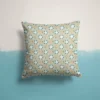 Fleur d'hiver bleue et blanche - Fond taupe