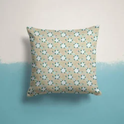 Fleur d'hiver bleue et blanche - Fond taupe