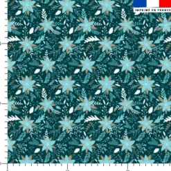 Fleur d'hiver bleue - Fond bleu canard