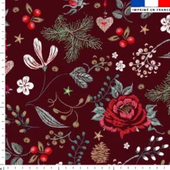 Fleur d'hiver - Fond bordeaux