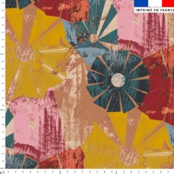 Fleur géométrique - Fond beige