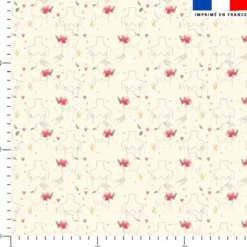 Fleurs de femmes - Fond écru