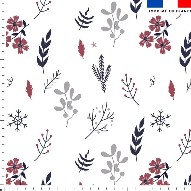 Fleurs d'hiver - Fond blanc