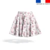 Fleurs et arrondis aquarelle vieux rose - Fond blanc