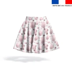 Fleurs et arrondis aquarelle vieux rose - Fond blanc
