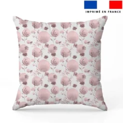 Fleurs et arrondis aquarelle vieux rose - Fond blanc