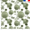 Fleurs et arrondis aquarelle vert kaki - Fond blanc