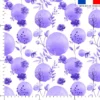 Fleurs et arrondis aquarelle violet - Fond blanc