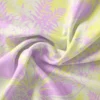 Fleurs Hawaï parme et jaune - Fond crème - Création Lili Bambou Design