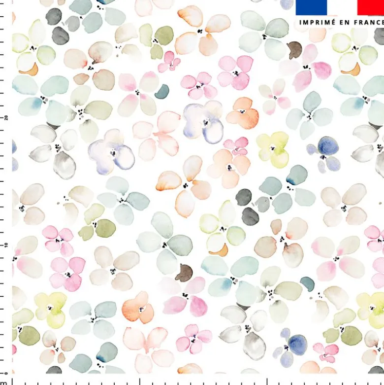 Fleurs printanières couleurs pastel - Fond blanc