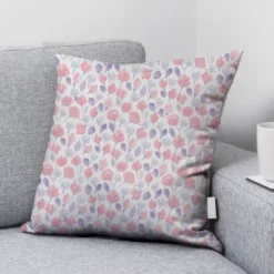 Fleurs roses et violettes aquarelle - Fond blanc