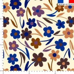 Fleurs rétro automne - Fond crème - Création Pauline Recht