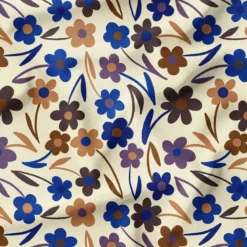 Fleurs rétro automne - Fond crème - Création Pauline Recht