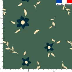 Fleurs virevoltantes - Fond vert - Création Pauline Recht