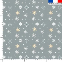 Flocon de neige blanc et crème - Fond gris