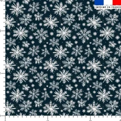 Flocon de neige blanc - Fond bleu foncé