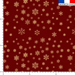Flocon de neige or - Fond lie de vin