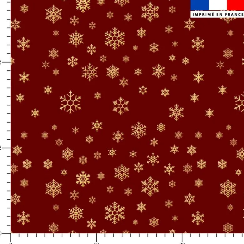 Flocon de neige or - Fond lie de vin