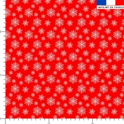 Flocons blancs - Fond rouge