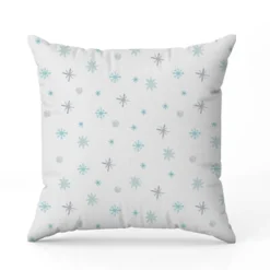 Flocons de neige bleus et gris - Fond blanc