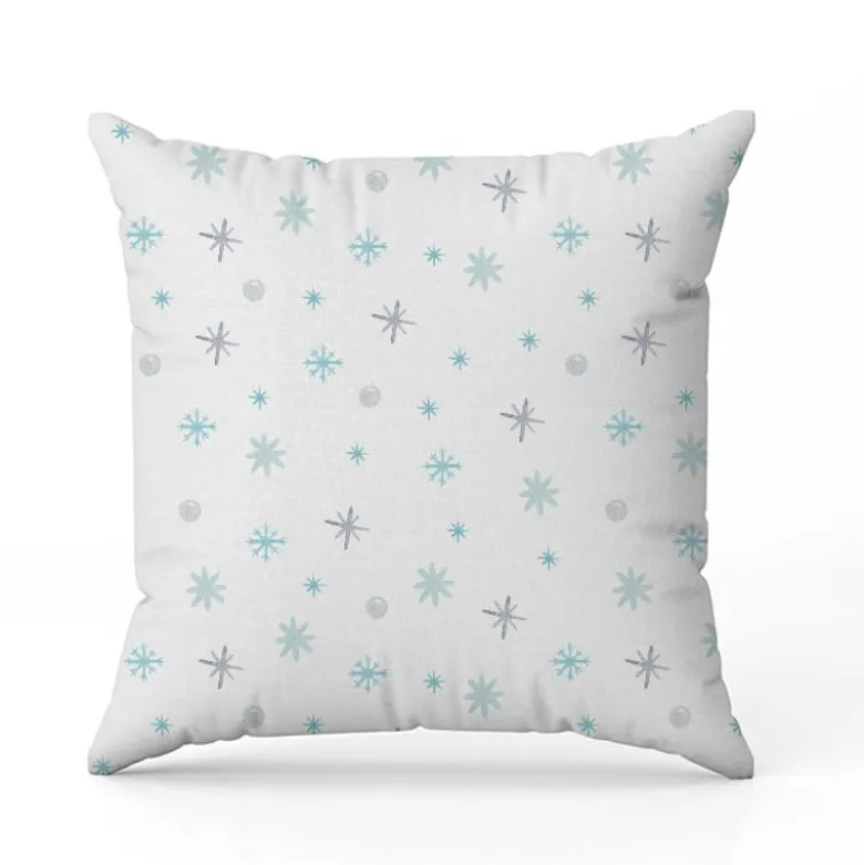 Flocons de neige bleus et gris - Fond blanc