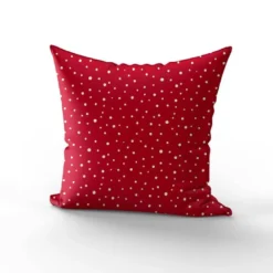 Flocons de pois blanc - Fond rouge foncé