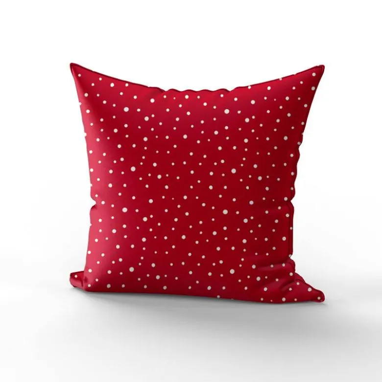 Flocons de pois blanc - Fond rouge foncé