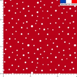 Flocons de pois blanc - Fond rouge foncé