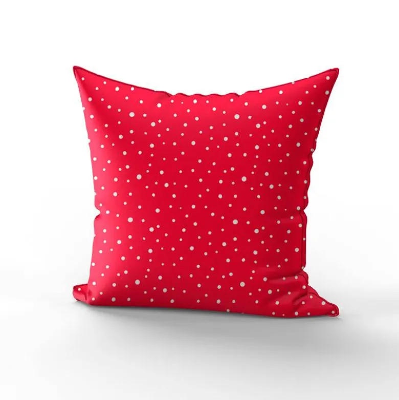 Flocons de pois blanc - Fond rouge