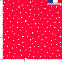 Flocons de pois blanc - Fond rouge