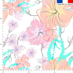 Floral à l'aquarelle pastel - Fond blanc