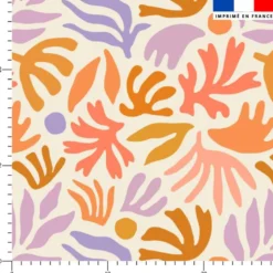 Floraux abstraits multicolores - Fond écru