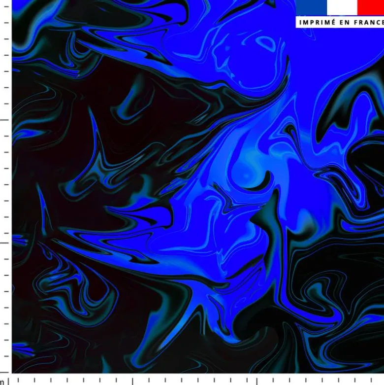 Fluide art psychédélique bleu roi - Fond noir
