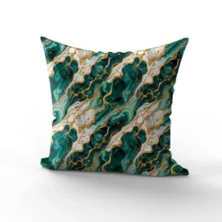Fluide effet marbre vert et gold - Fond écru