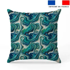 Fluide vert et bleu - Fond écru