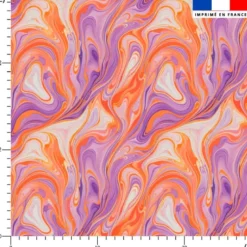Fluide violet et orange - Fond écru