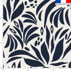 Forme abstraite feuillage gris anthracite - Fond grège
