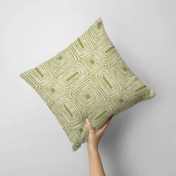 Forme abstraite géométrique rétro - Fond vert kaki