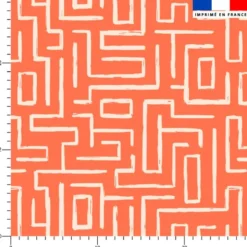 Forme abstraite labyrinthe - Fond orange
