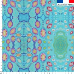 Forme abstraite rose - Fond bleu - Création Lita Blanc