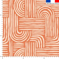 Forme abstraite rétro beige - Fond terracotta