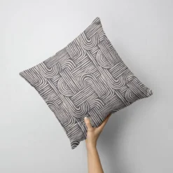 Forme abstraite rétro beige - Fond gris anthracite