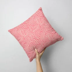 Forme abstraite rétro - Fond rose