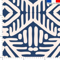 Forme ethnique abstraite écrue - Fond bleu