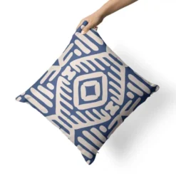 Forme ethnique abstraite écrue - Fond bleu