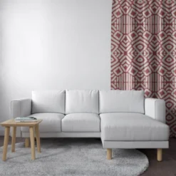 Forme ethnique abstraite écrue - Fond rouge
